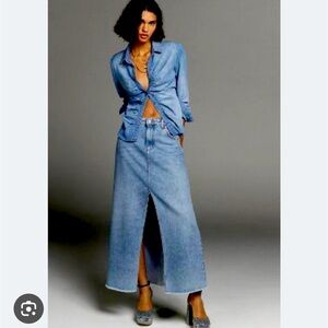 Anthropologie (Pilcro) maxi denim skirt